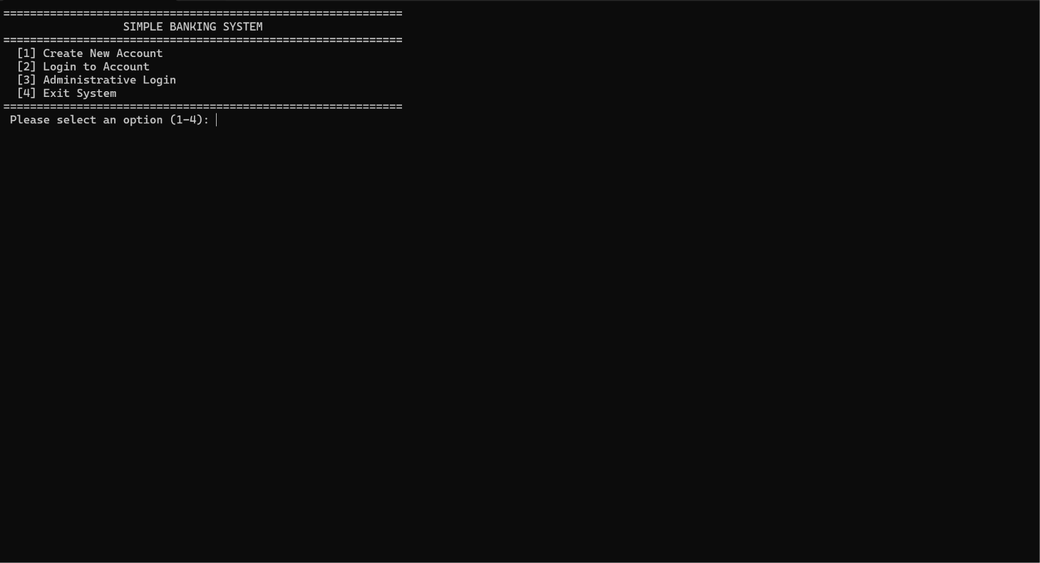 Simple Banking System (C)