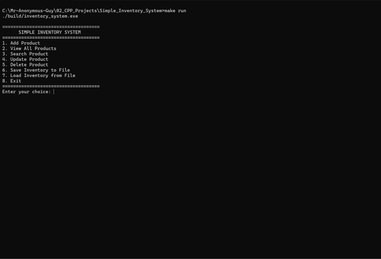 Simple Inventory System